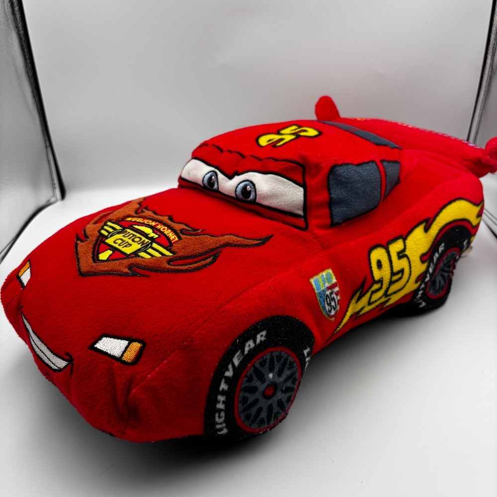 Disney Pixar Cars Lightning McQueen Plush Stuffed Toy Red 95 Piston Cup 11 Inch